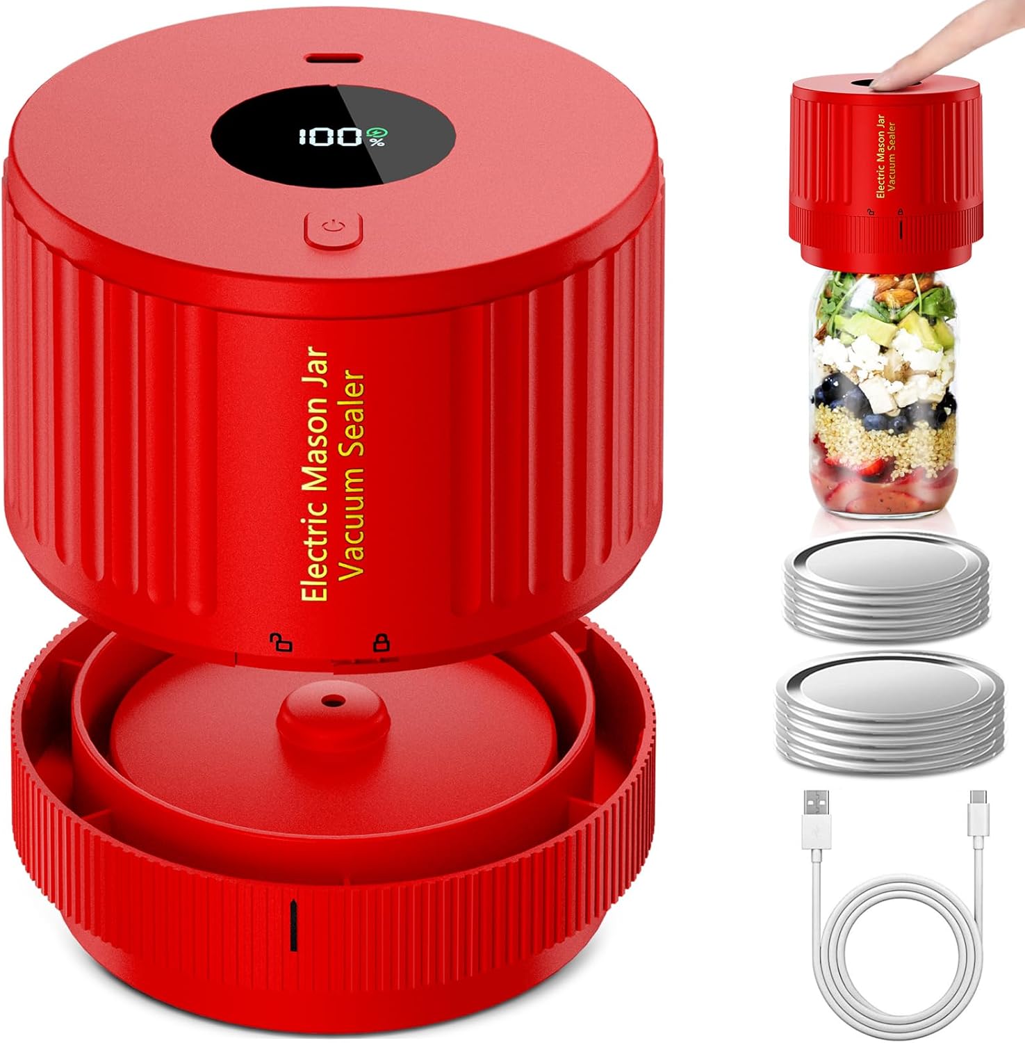 One-Touch Vacuum Sealer for Mason Jars – Easy Food Preservation Machine