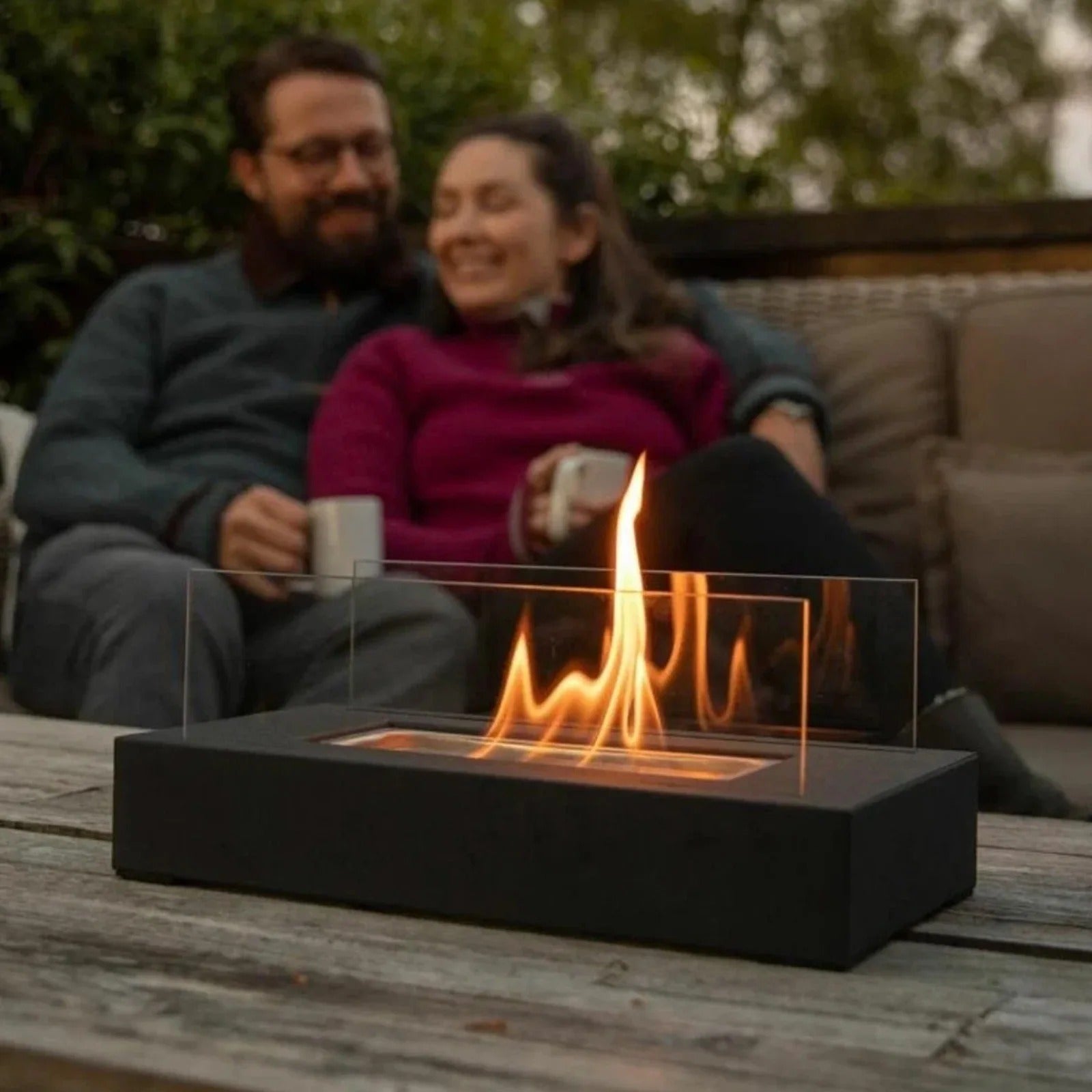Indoor and Outdoor Smokeless Fire Pit – Stainless Steel and Glass