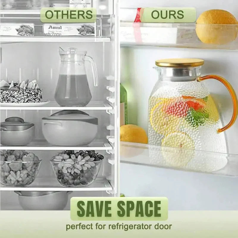 Borosilicate Glass Water Jug with Lid and Handle – Perfect for Iced Tea and Juices