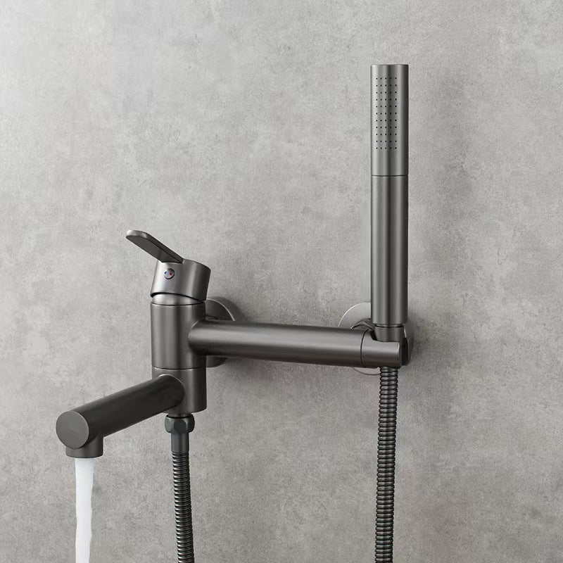 Brass Bathtub Faucet Set with Bidet Sprayer - Wall Mounted Design