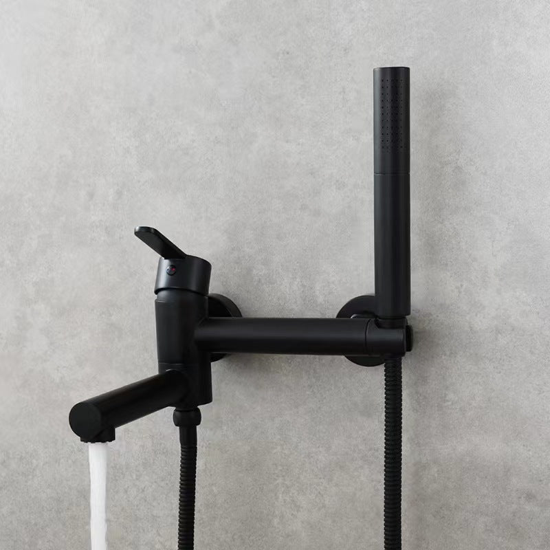 Brass Bathtub Faucet Set with Bidet Sprayer - Wall Mounted Design