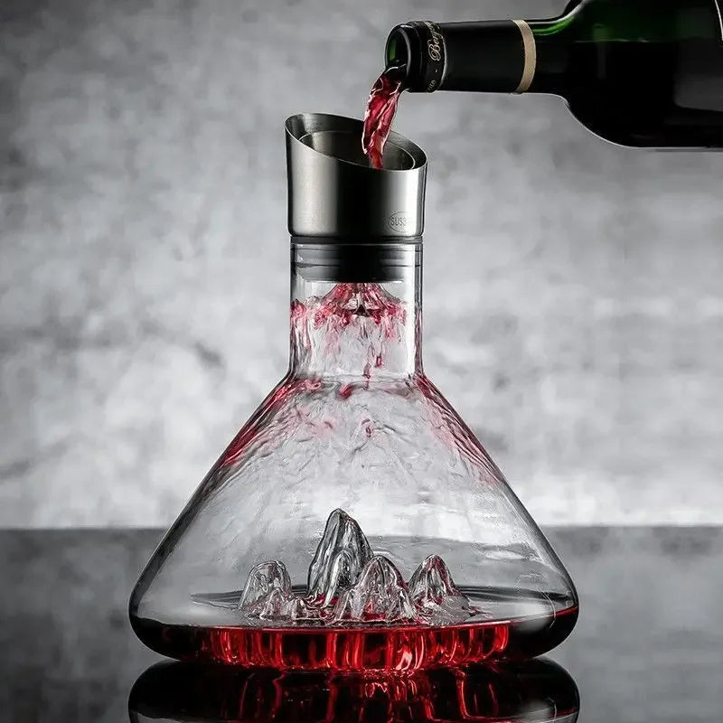 Crystal Wine Decanter with 12-Channel Aeration - 1500ml for Flavor Enhancement