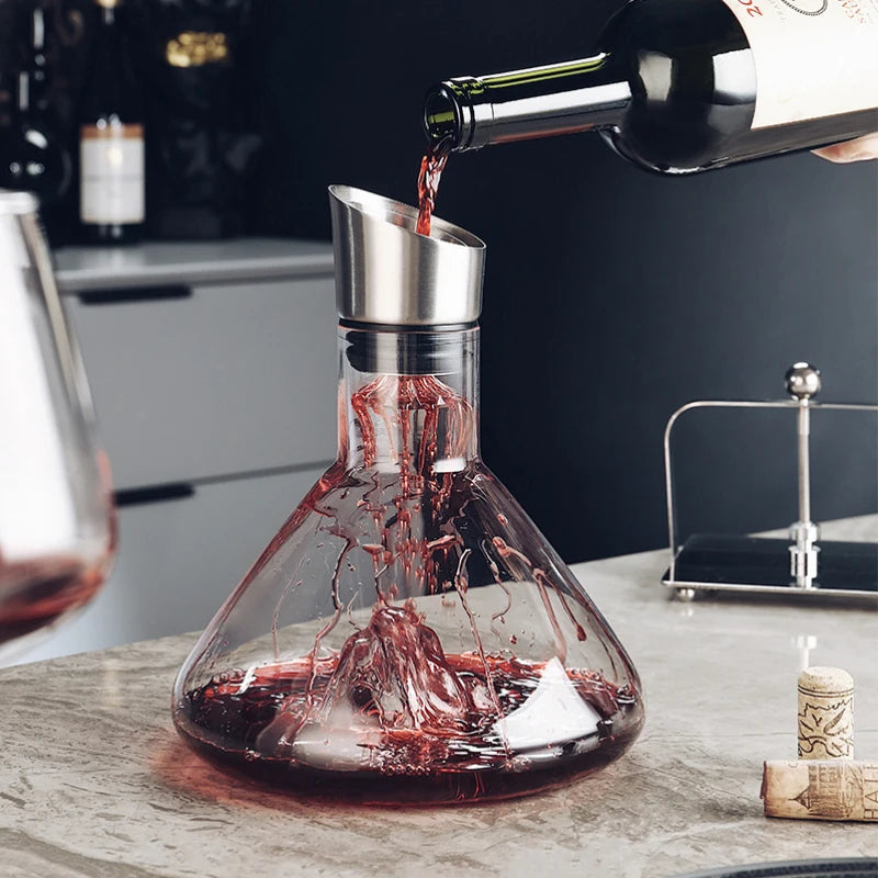 Crystal Wine Decanter with 12-Channel Aeration - 1500ml for Flavor Enhancement