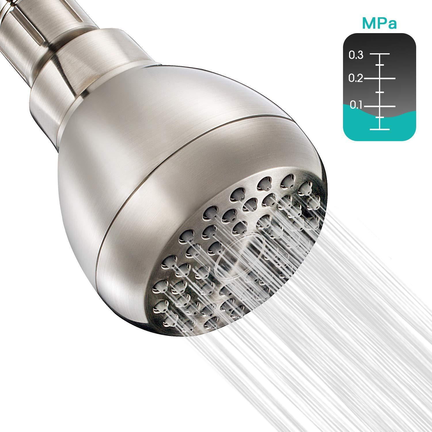 Chrome, Matte Black & Brushed Nickel High-Pressure Showerhead with Anti-Clog Nozzles - G1/2 Brass