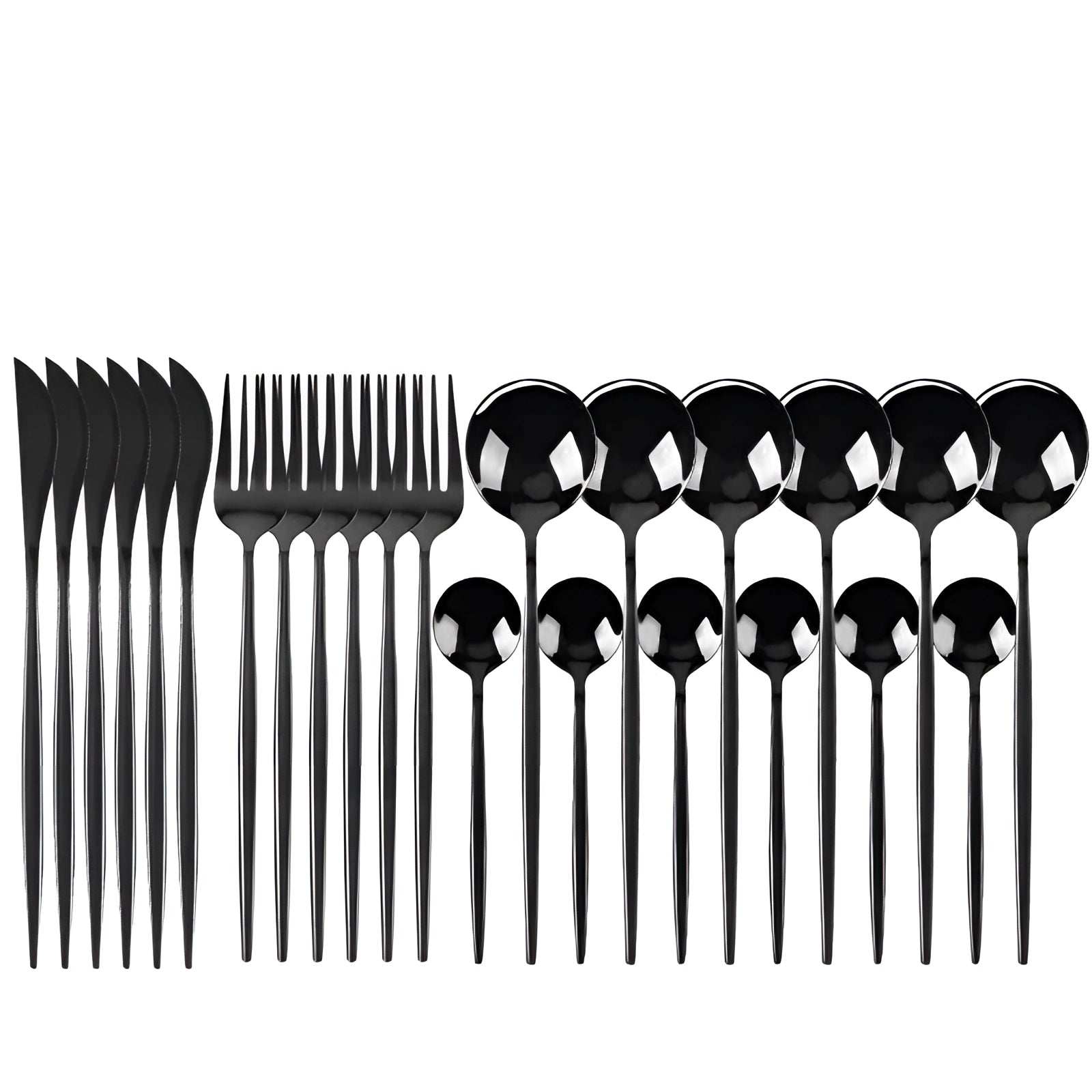 Matte Black Stainless Steel Flatware Set with Portable Case for Outdoor Use