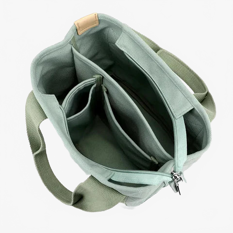 Lightweight Canvas Tote Bag with Multiple Pockets for Daily Use