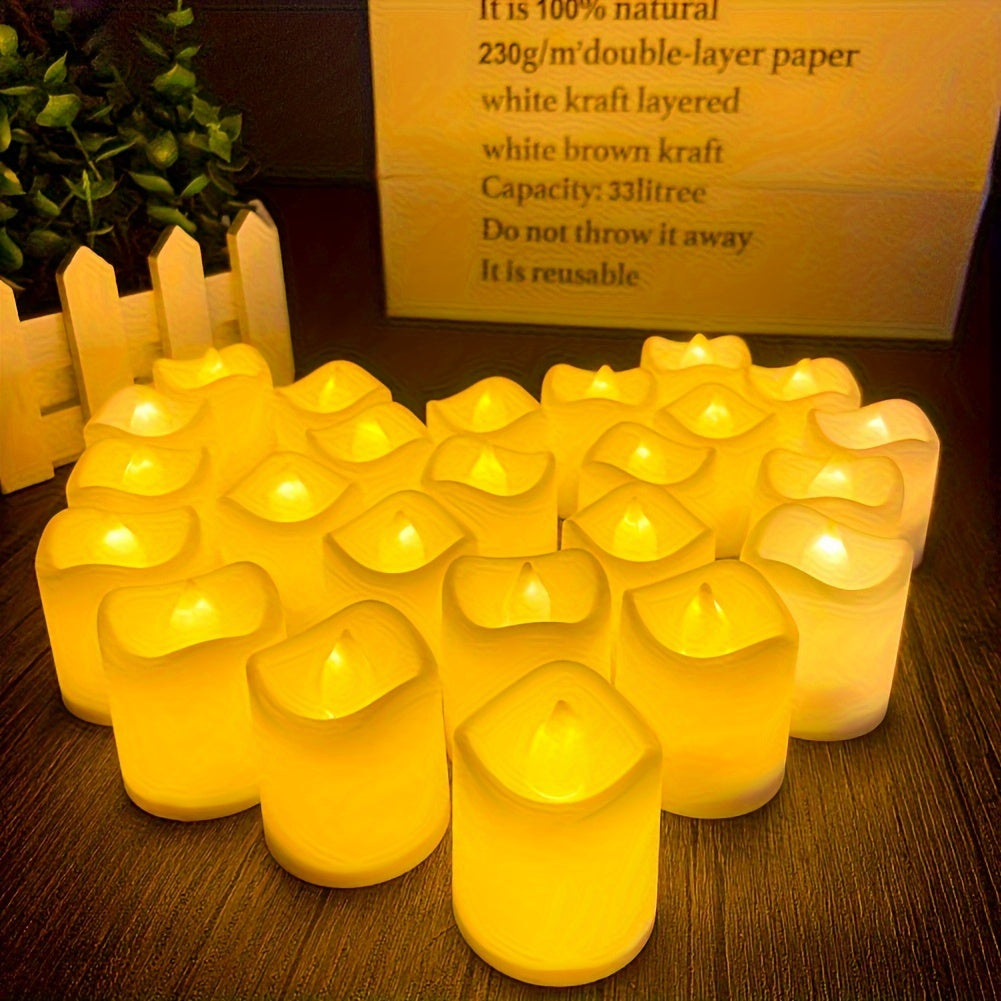 Flameless LED Tealight Candles with Flickering Effect – Safe Battery-Operated Lighting for Romantic Events