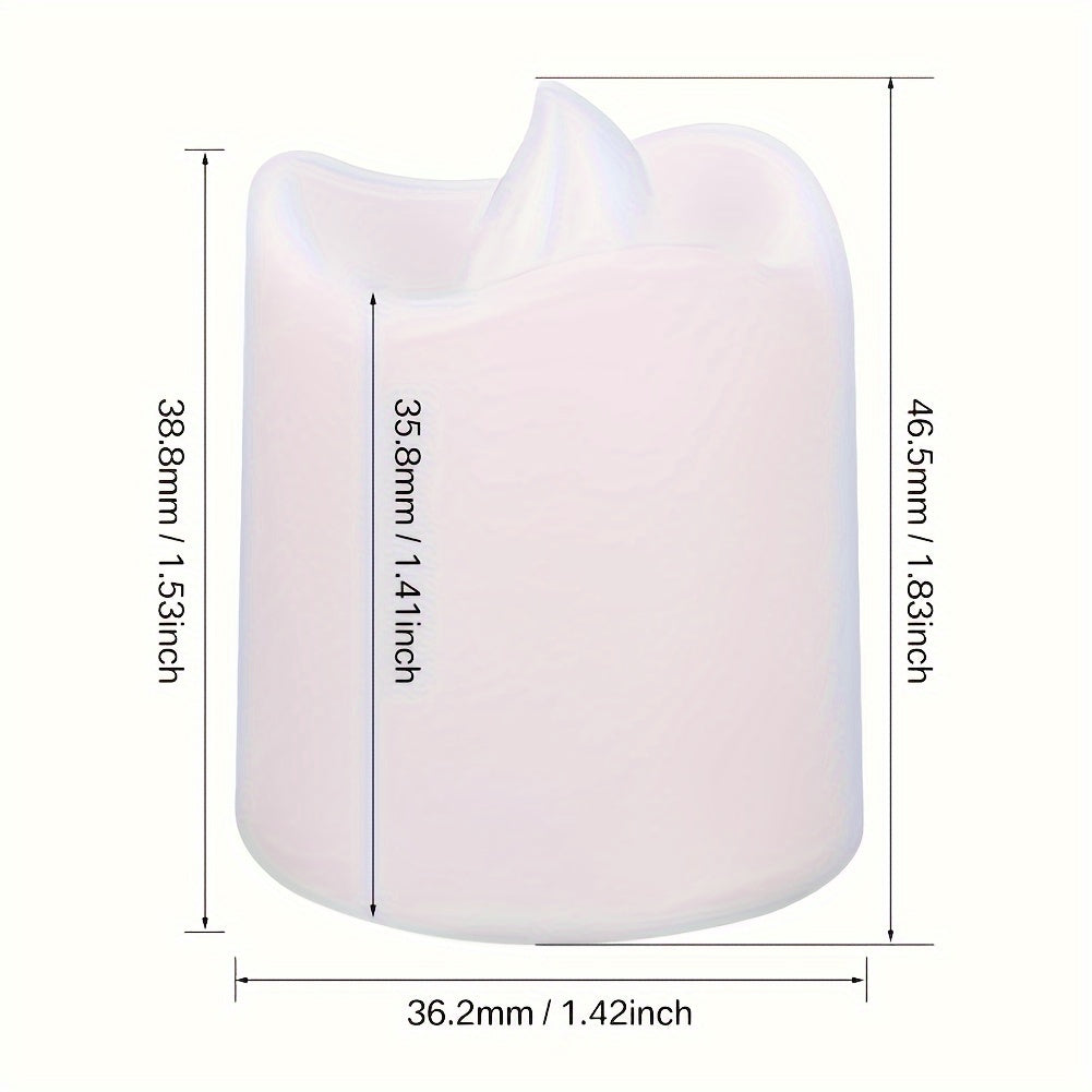 Flameless LED Tealight Candles with Flickering Effect – Safe Battery-Operated Lighting for Romantic Events