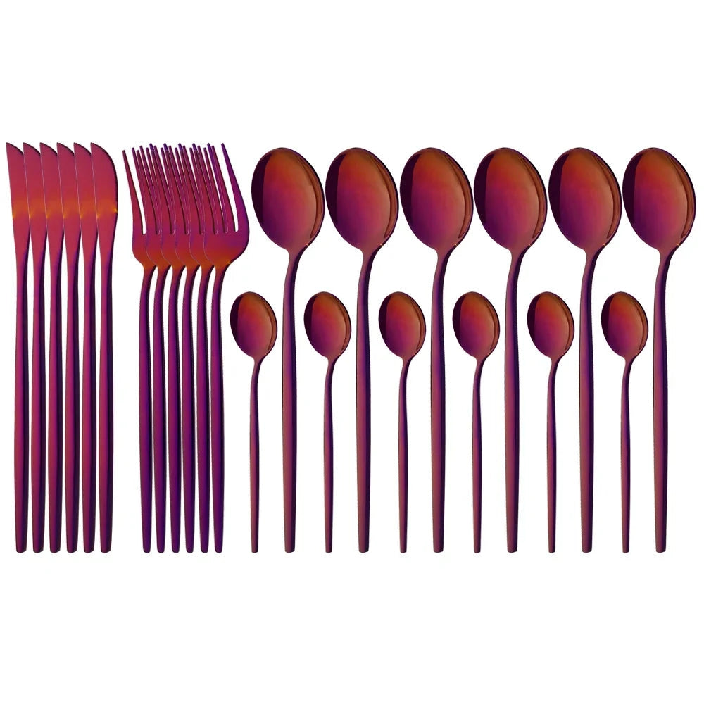 Modern Pink Cutlery Set with Ergonomic Design – Elegant Flatware for All Occasions
