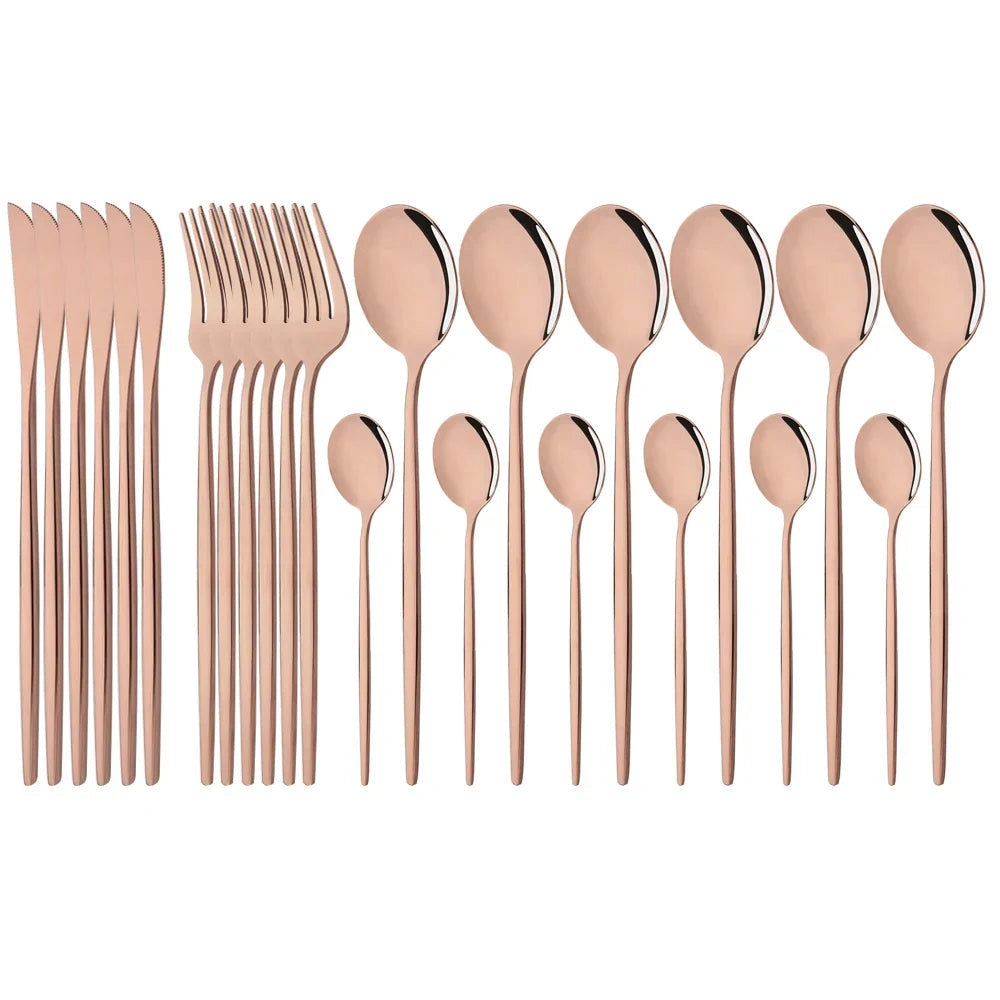 Modern Pink Cutlery Set with Ergonomic Design – Elegant Flatware for All Occasions
