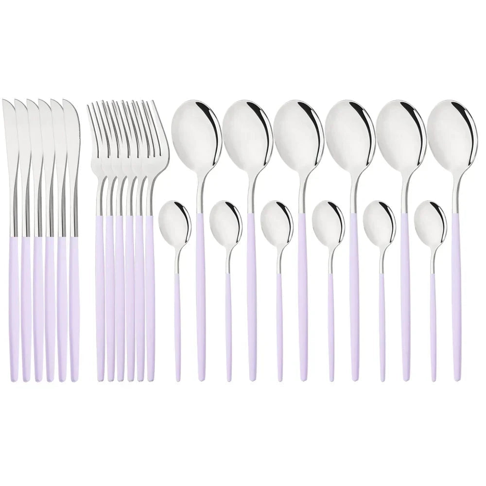 Modern Pink Cutlery Set with Ergonomic Design – Elegant Flatware for All Occasions