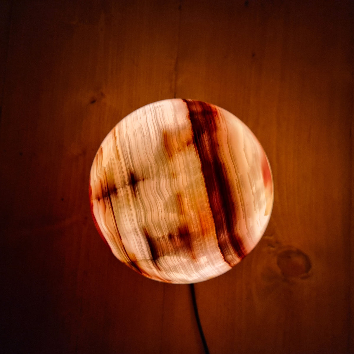 Sophisticated Round Lamp with Stone Aesthetic for Any Space