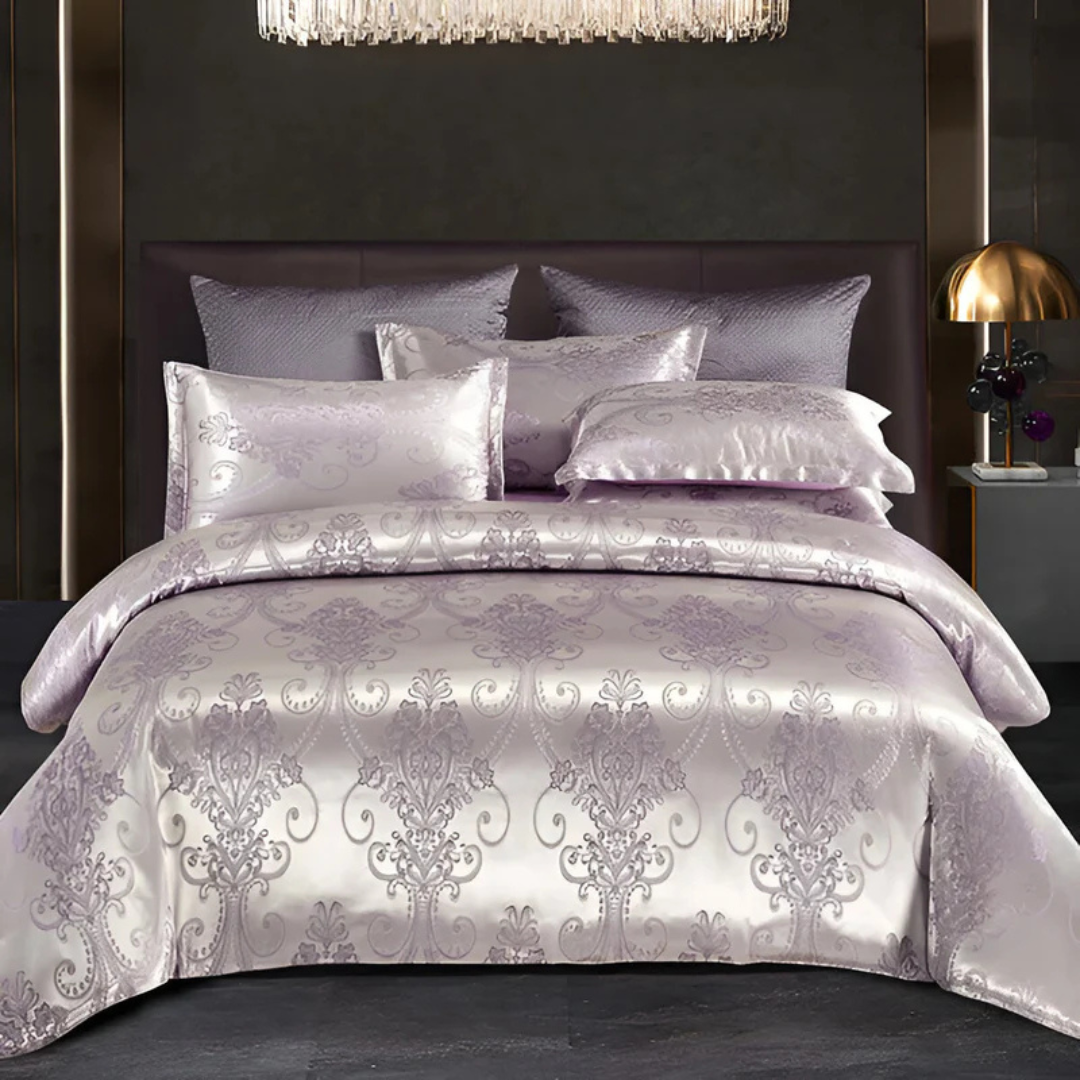 Floral Print Satin Duvet Cover Set – Breathable Comfort for Sleep