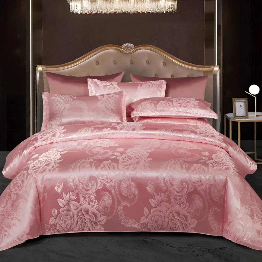 Floral Print Satin Duvet Cover Set – Breathable Comfort for Sleep