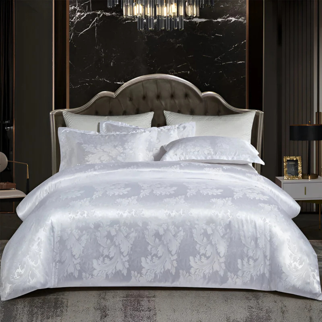 Floral Print Satin Duvet Cover Set – Breathable Comfort for Sleep