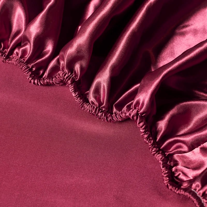BreezyDream Satin Cooling Fitted Sheet with Secure Fit