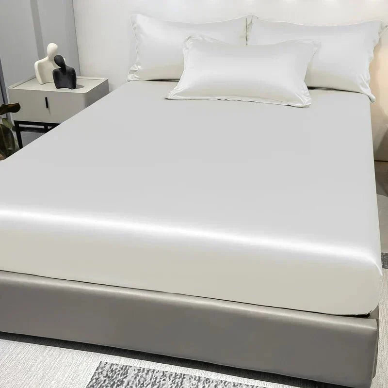 SerenitySoft Satin Fitted Sheet for Ultimate Comfort