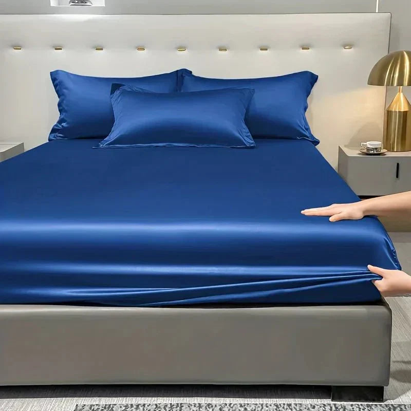 SerenitySoft Satin Fitted Sheet for Ultimate Comfort