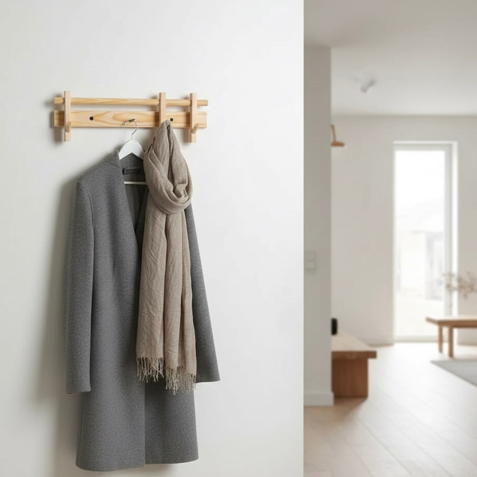 Coat Rack for Wall with 6 Detachable Hooks