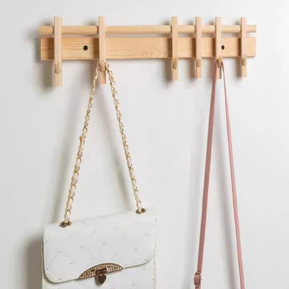 Coat Rack for Wall with 6 Detachable Hooks