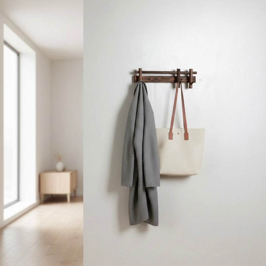 Coat Rack for Wall with 6 Detachable Hooks
