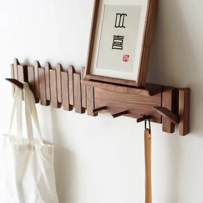 Solid Wood Coat Rack – Wall-Mounted Hook for Piano