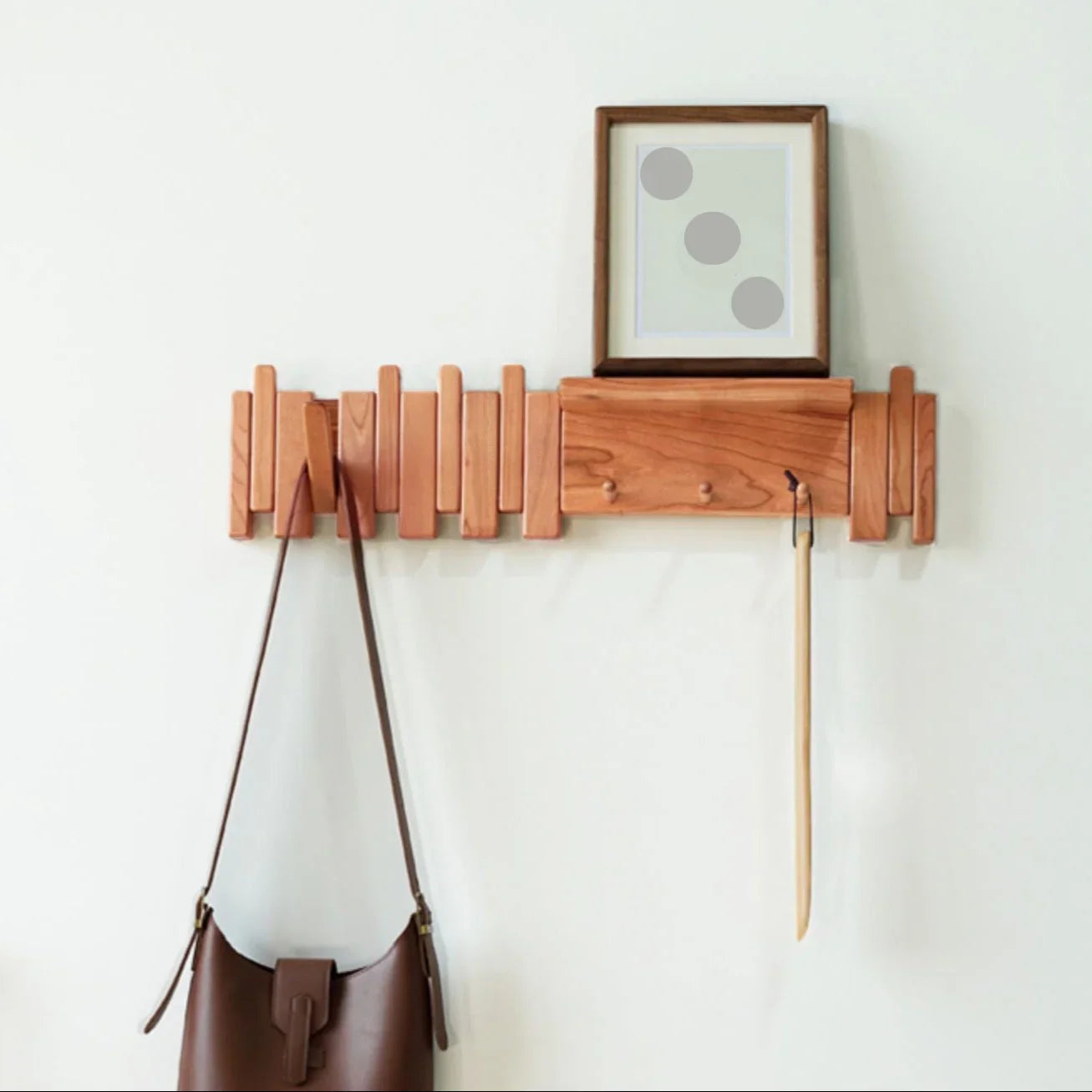 Solid Wood Coat Rack – Wall-Mounted Hook for Piano