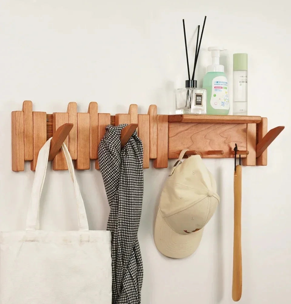 Solid Wood Coat Rack – Wall-Mounted Hook for Piano