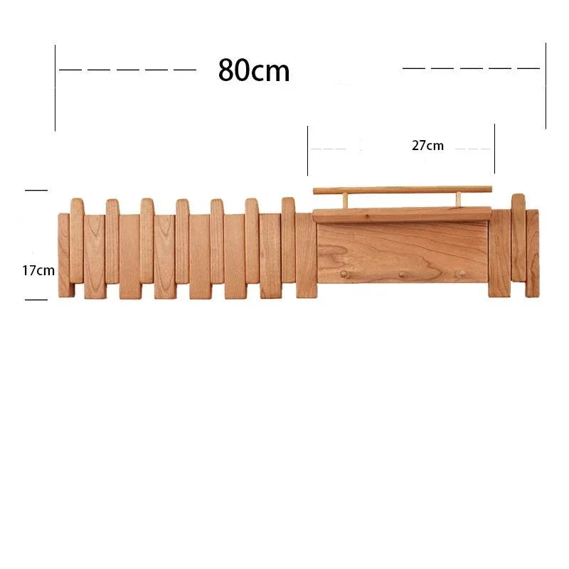 Solid Wood Coat Rack – Wall-Mounted Hook for Piano