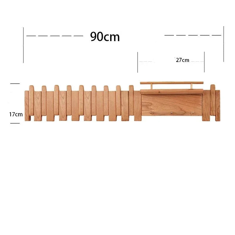 Solid Wood Coat Rack – Wall-Mounted Hook for Piano
