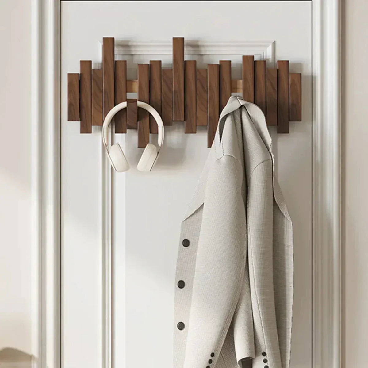 Single Minimalist Wall Hook – Solid Wood, Indoor Use for Entryway & Hallway