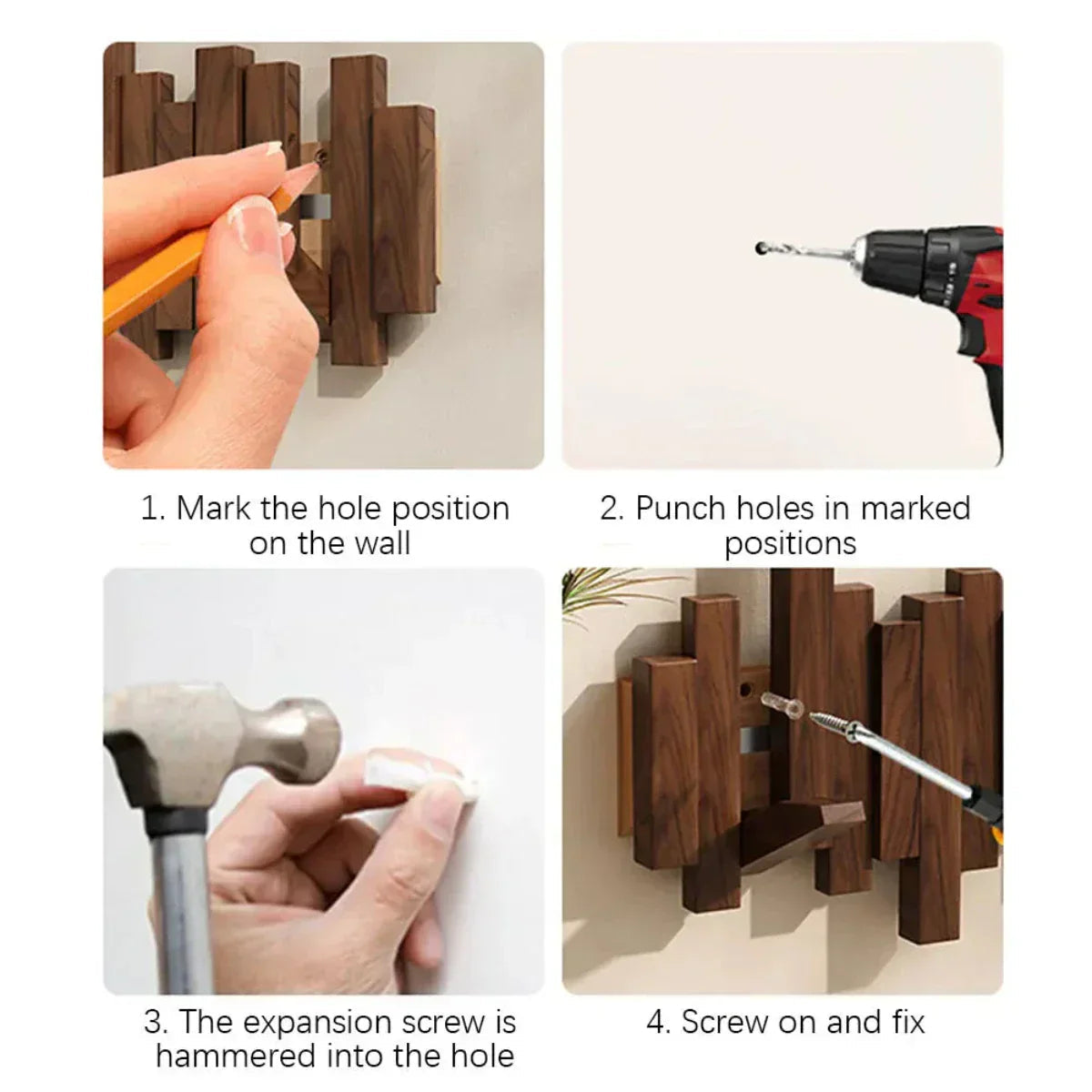 Single Minimalist Wall Hook – Solid Wood, Indoor Use for Entryway & Hallway