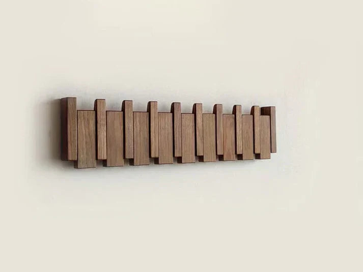Stylish Coat Rack in Wood with Piano-Inspired Design for Organizing