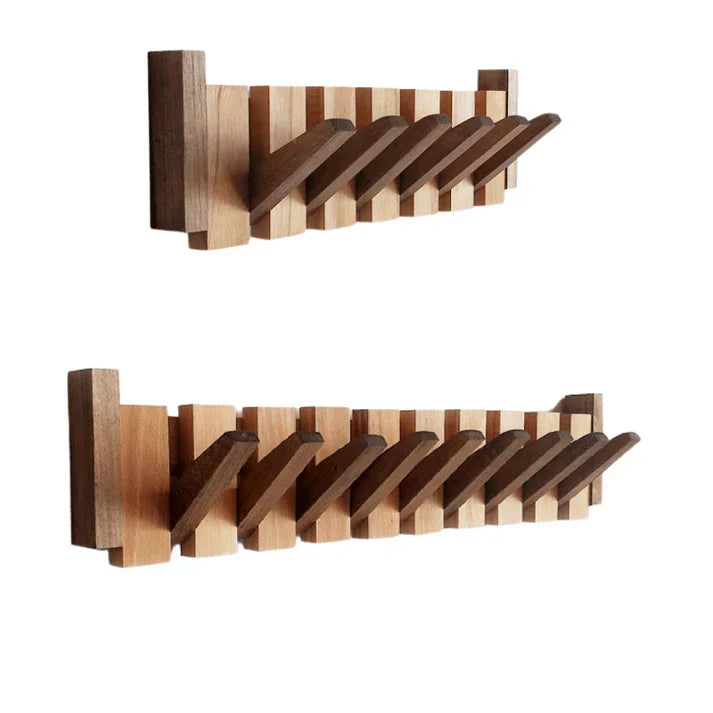 Stylish Coat Rack in Wood with Piano-Inspired Design for Organizing