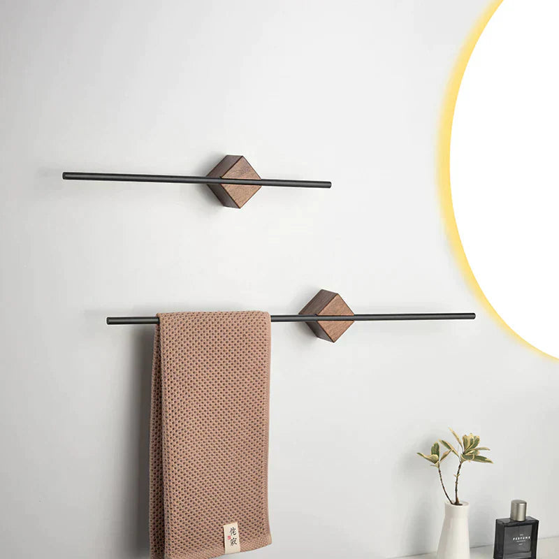 Minimalist Wooden Towel Holder - Space-Saving Rack for Neat Bathrooms