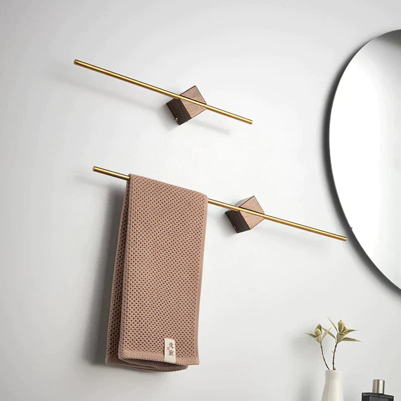 Minimalist Wooden Towel Holder - Space-Saving Rack for Neat Bathrooms