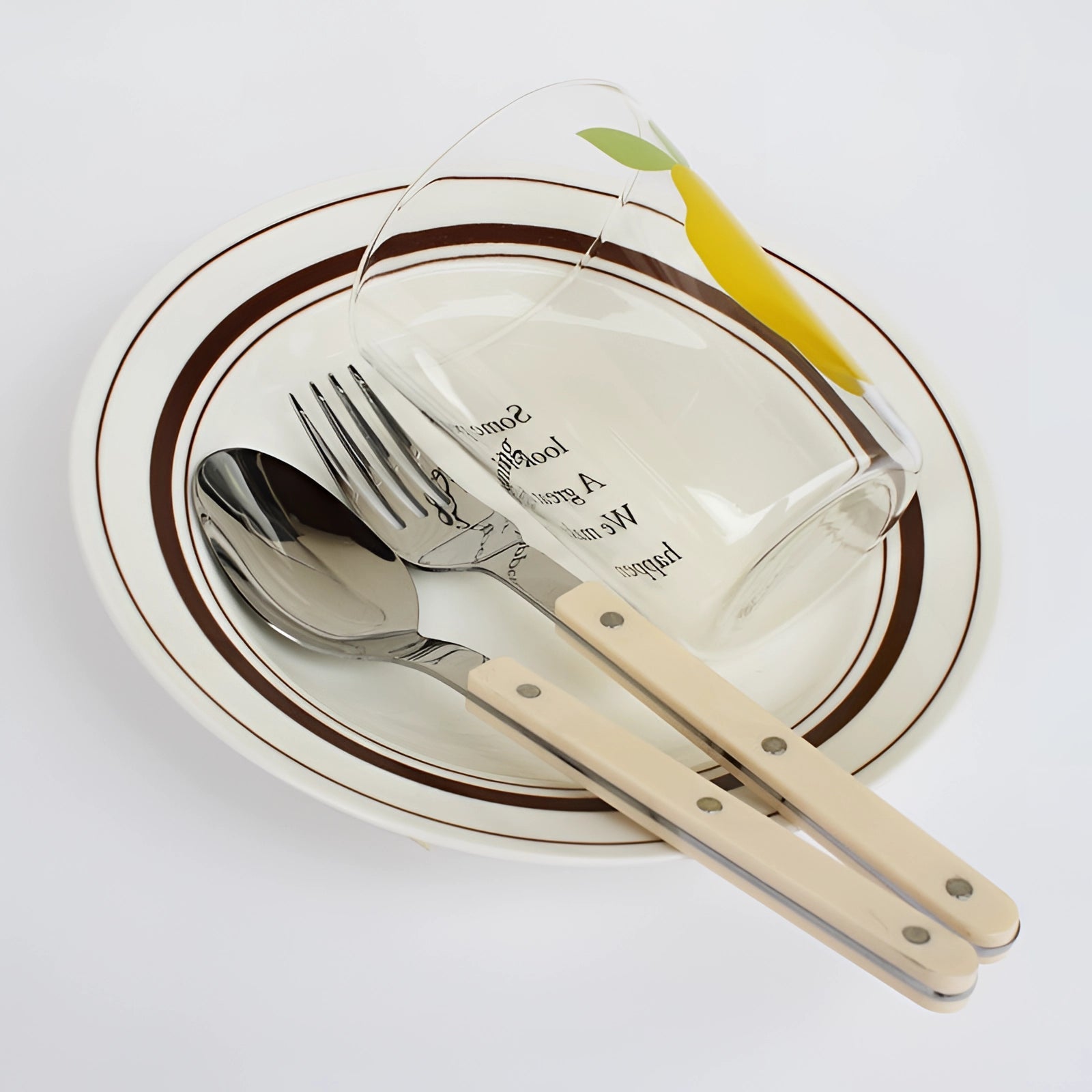 24-Piece Stainless Steel Silverware Set with Contemporary Black Handles
