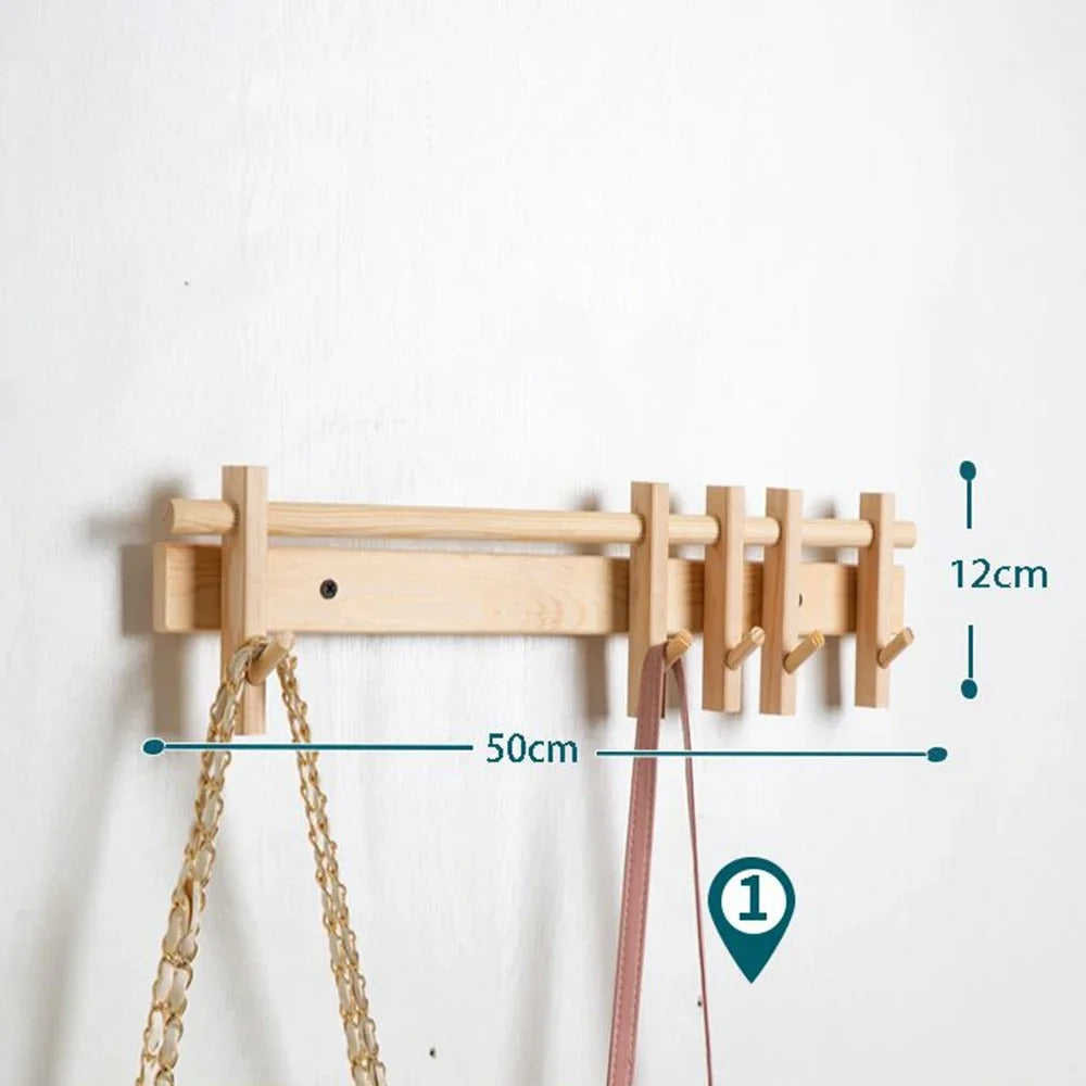 Coat Rack for Wall with 6 Detachable Hooks
