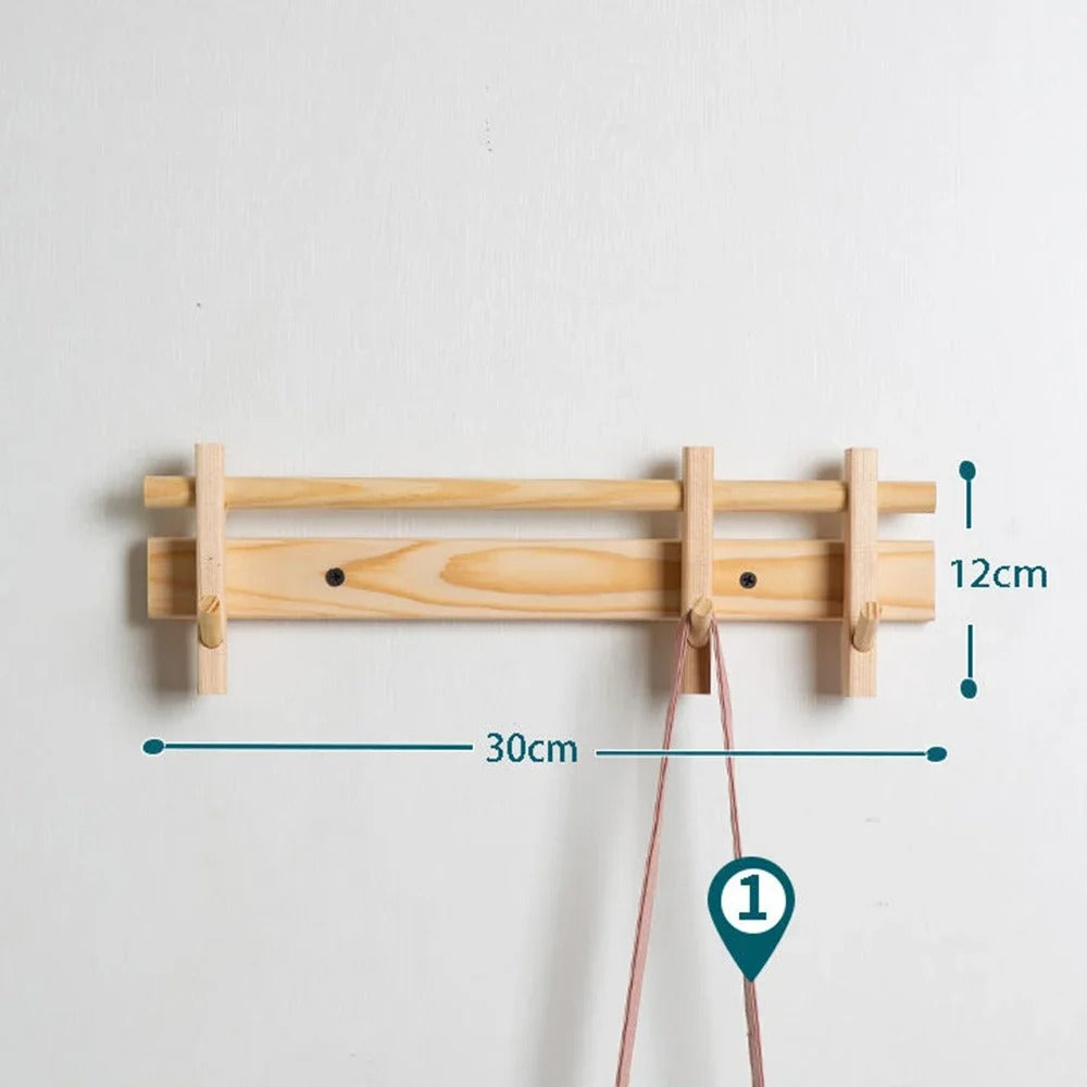 Coat Rack for Wall with 6 Detachable Hooks