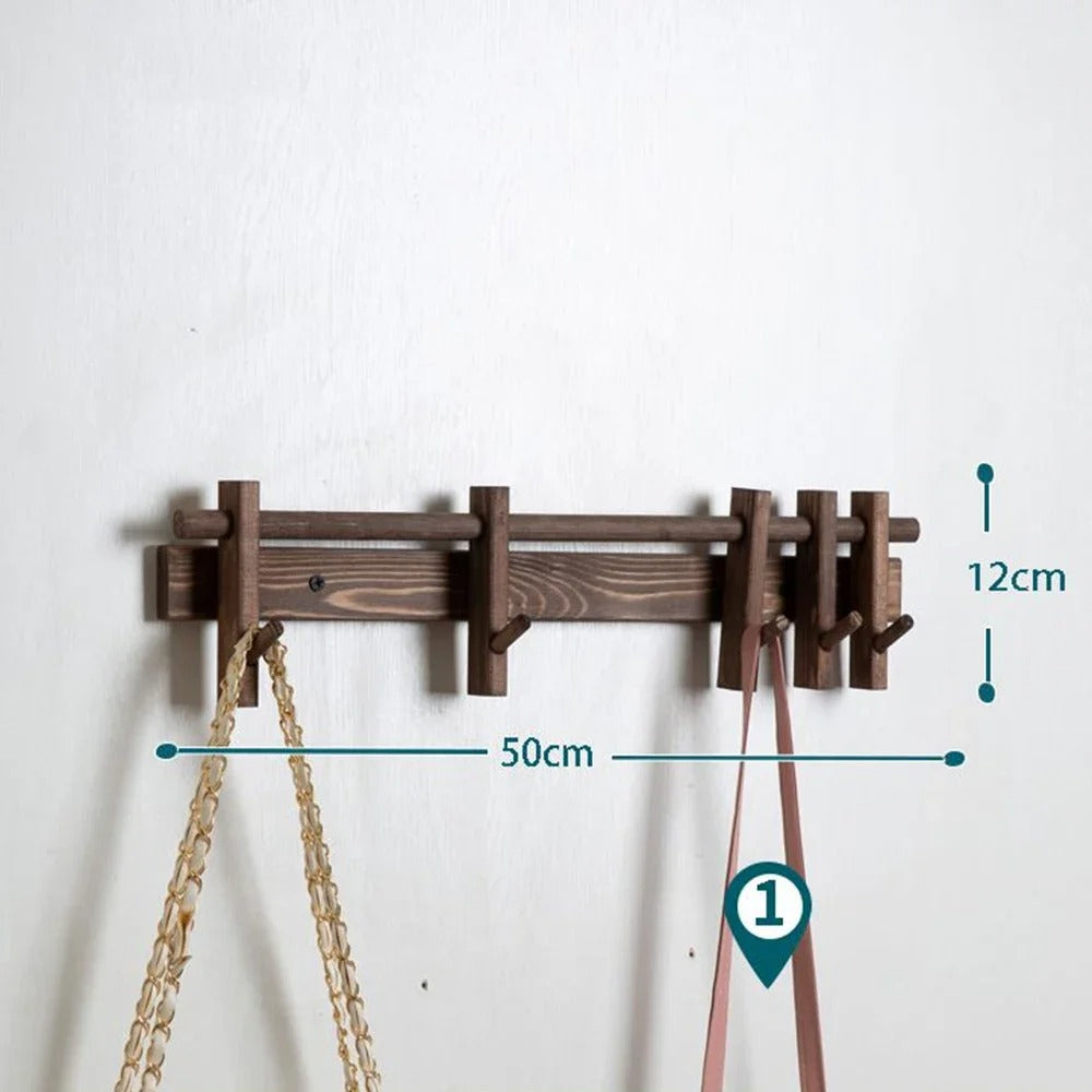 Coat Rack for Wall with 6 Detachable Hooks