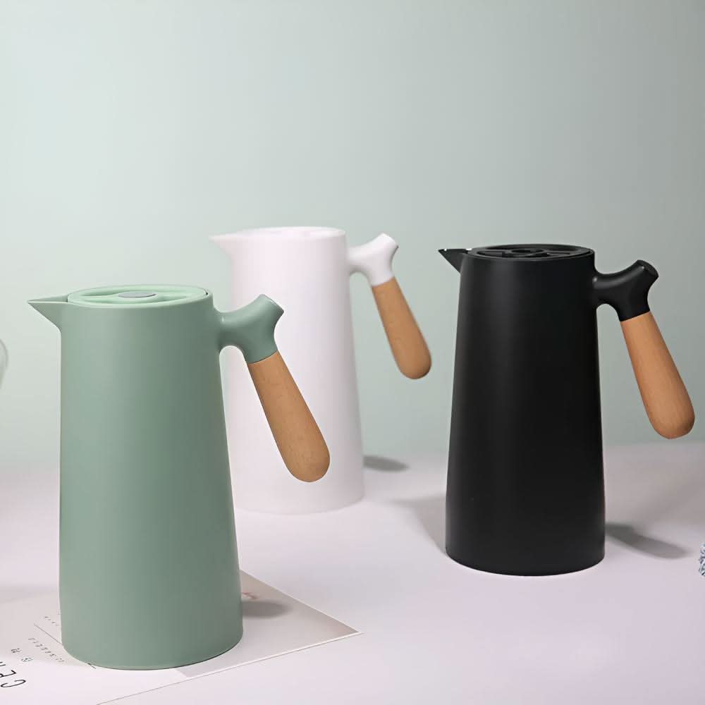 Sophisticated Insulated Glass Carafe with Wood Handle
