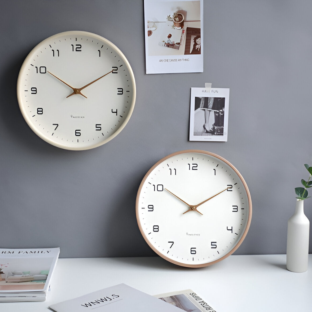 Sophisticated Wooden Wall Timepiece with Silent Quartz Movement | 30 cm