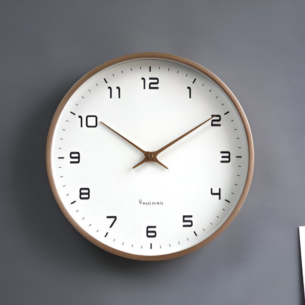 Sophisticated Wooden Wall Timepiece with Silent Quartz Movement | 30 cm
