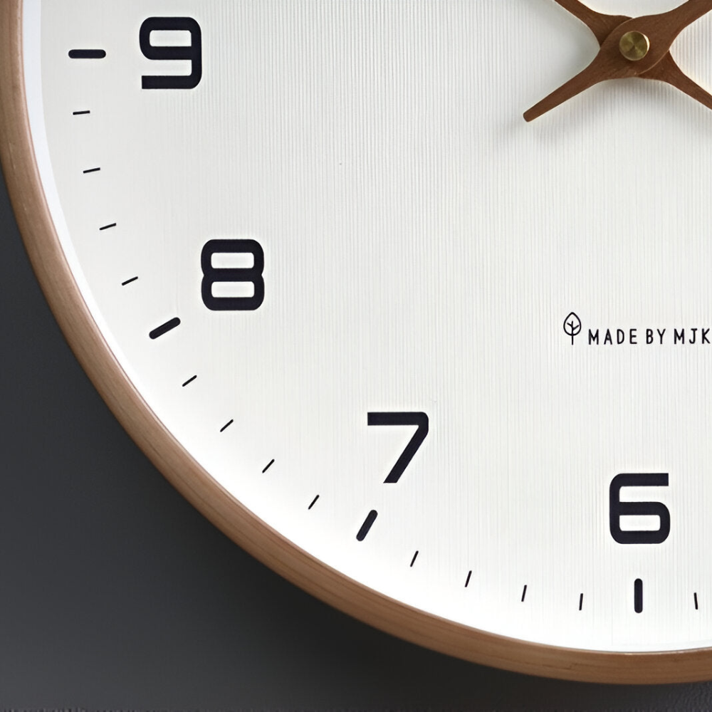 Sophisticated Wooden Wall Timepiece with Silent Quartz Movement | 30 cm