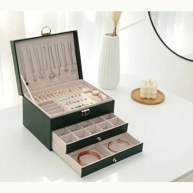 Opulent Leather Jewelry Organizer for Timeless Elegance