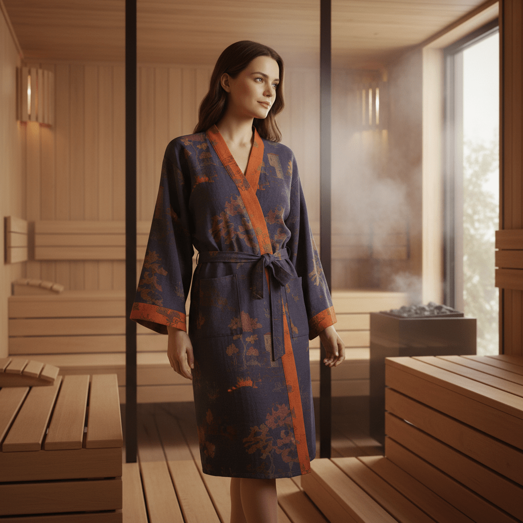 Relaxed Unisex Cotton Kimono Robe for Home and Spa