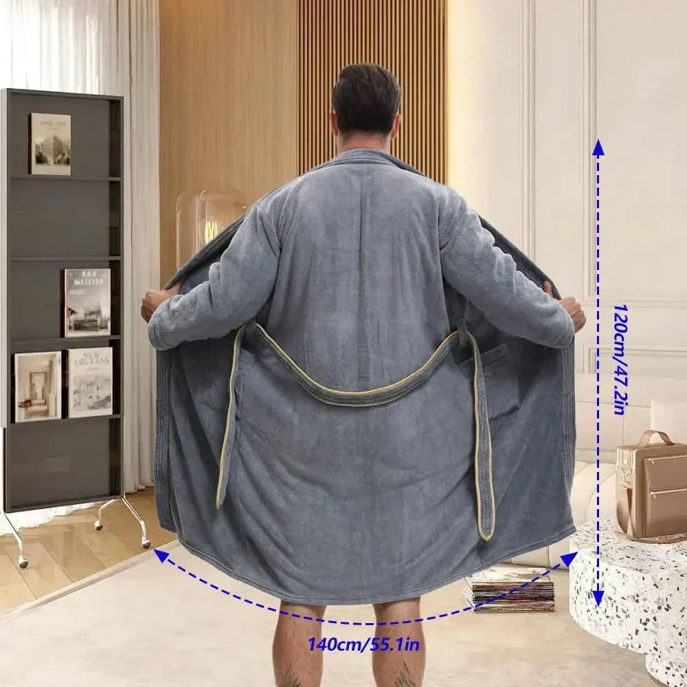 Velvet Comfort Men's Bathrobe with Deep Pockets
