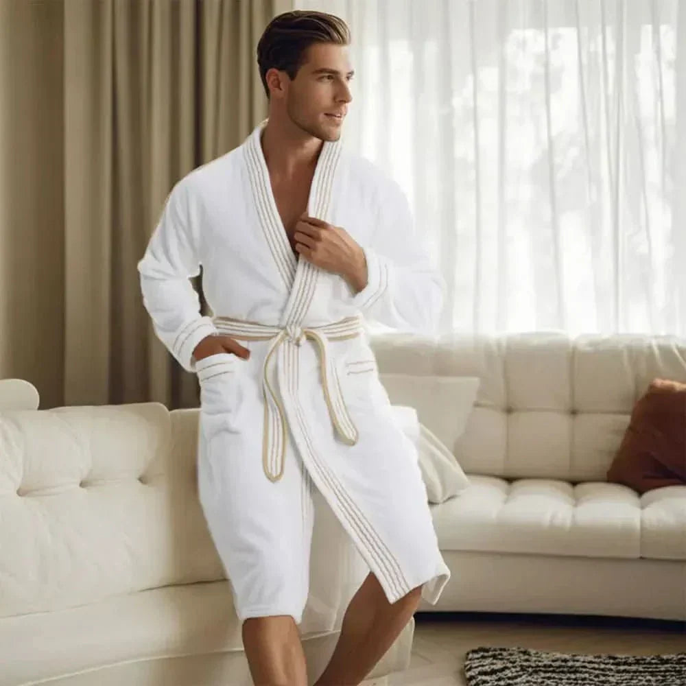 Velvet Comfort Men's Bathrobe with Deep Pockets