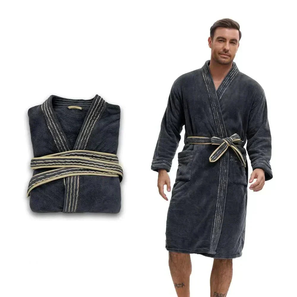 Velvet Comfort Men's Bathrobe with Deep Pockets