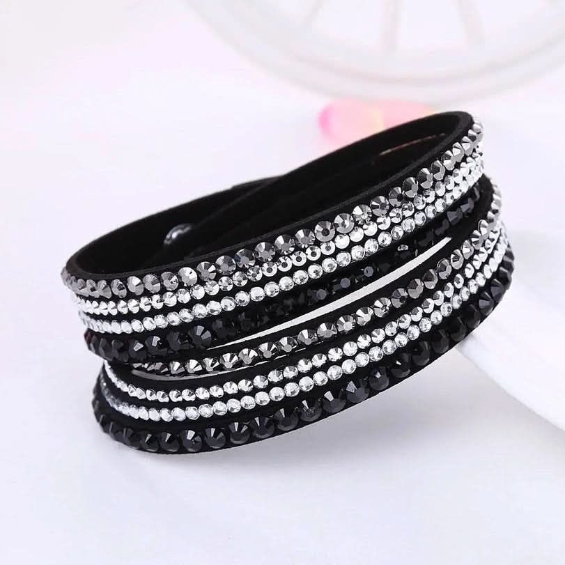 Chic Crystal-Embellished Wrap Bracelet for Women